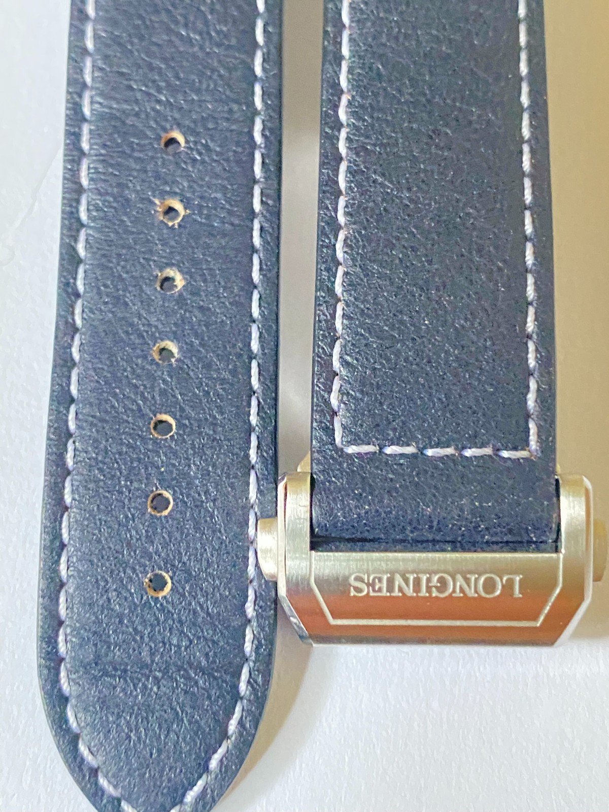 22-18 mm mm black easy fit leather strap with deployment buckle for Longines