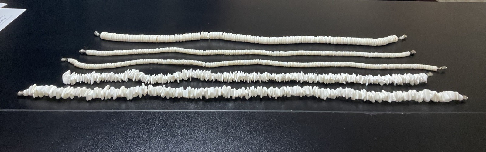 Vintage Lot of 5 Puka Shell & Glass Puka Style Necklaces Hawaiian Surfer Beach