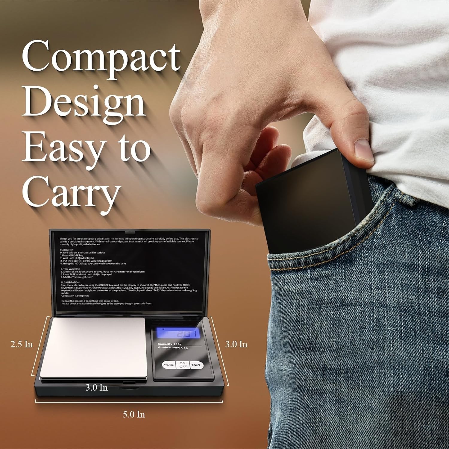 Milligram Scale 50G/0.001G, Portable Jewelry Scale .001 Gram Accuracy, Mg Scale,