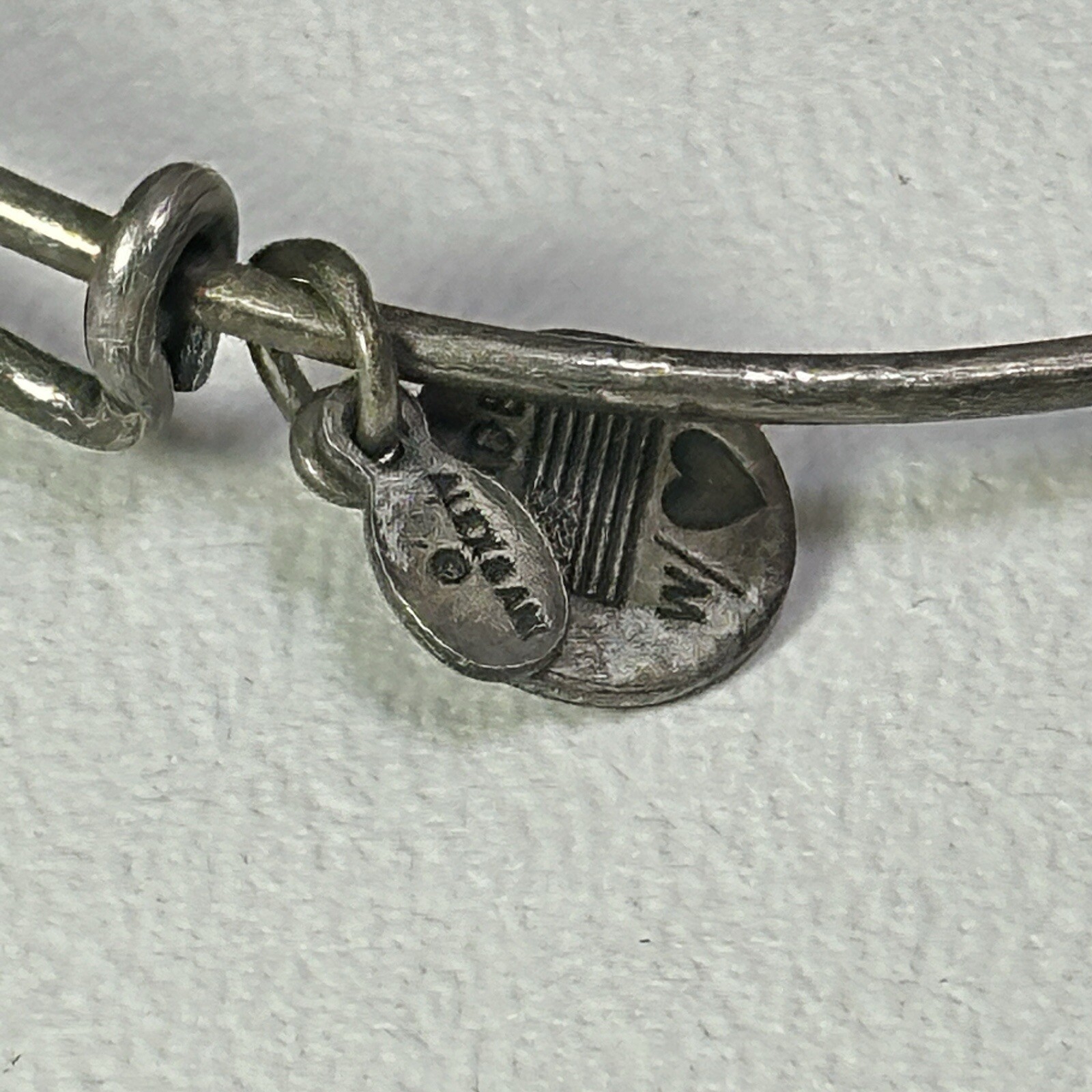 Alex & Ani Bracelet Nautical Anchor Charms Bangle Rafaelian Silver Tone Finish