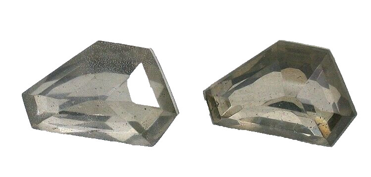 ONE 16mm x 12mm Faceted Top Bottom Freeform Kite Doublet Pyrite Quartz Gemstone
