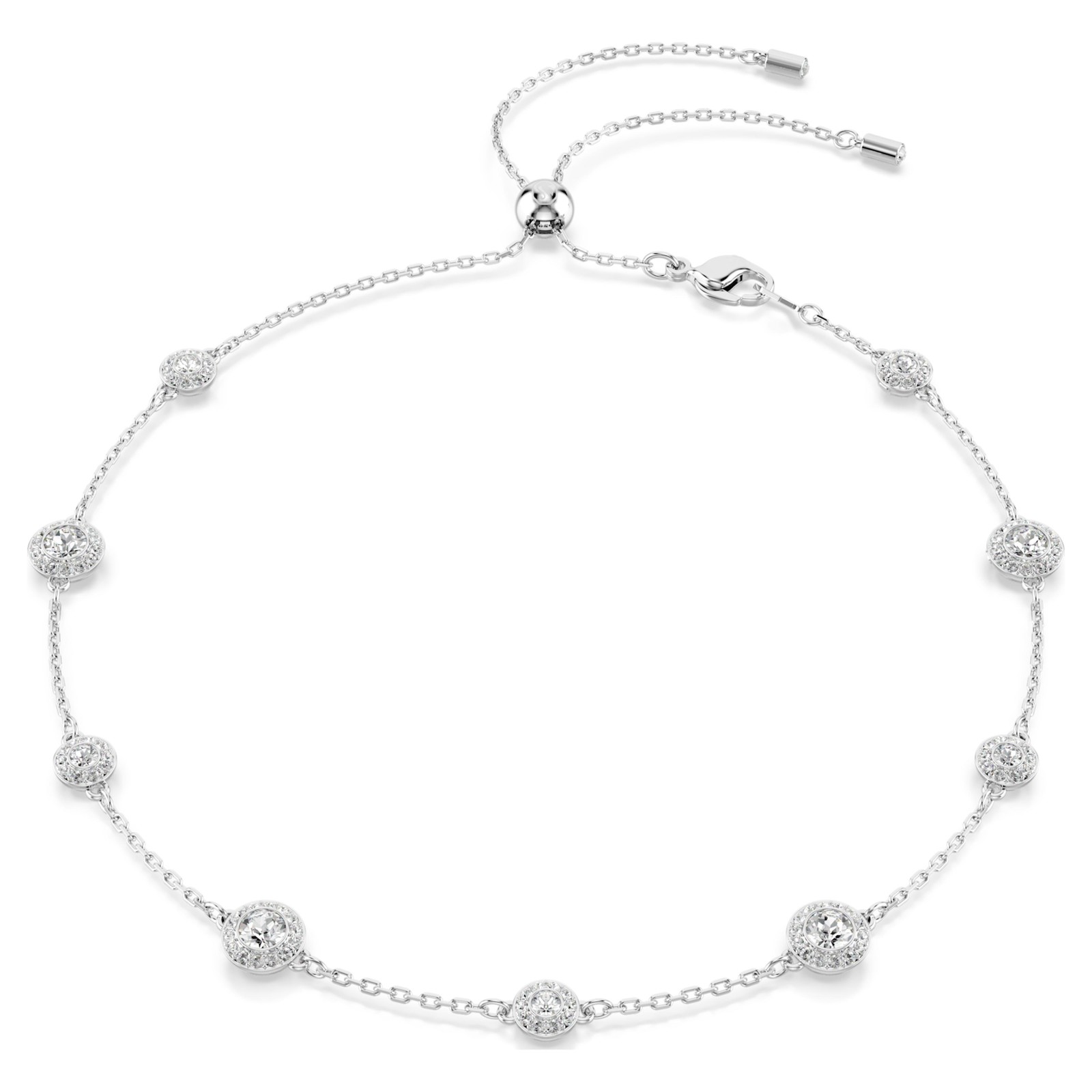 Swarovski Una Angelic Necklace, Round Cut, Double Sided Motifs, Rhodium Plated