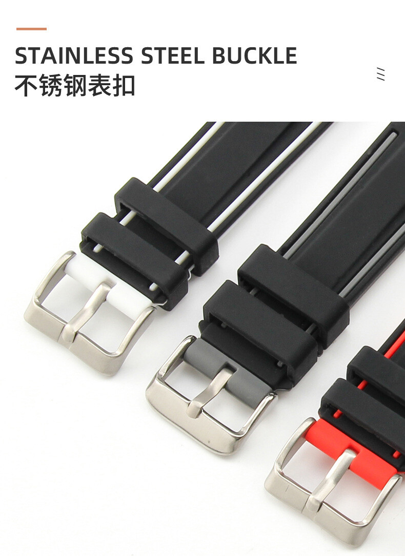 High Quality Rubber Silicone Watch Strap Men’s Waterproof Wristband 20 22 24mm