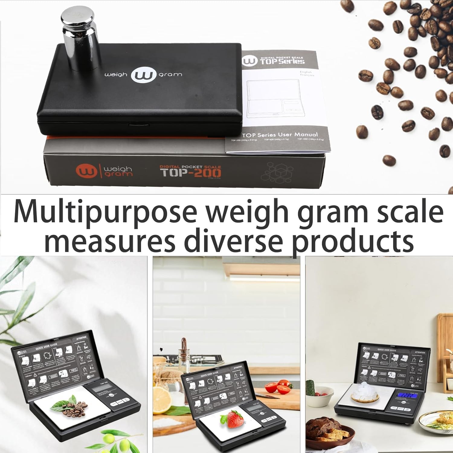 Weigh Gram 200G Digital Pocket Gram Scale 0.01G Accuracy, 200G X 0.01G Mini Digi