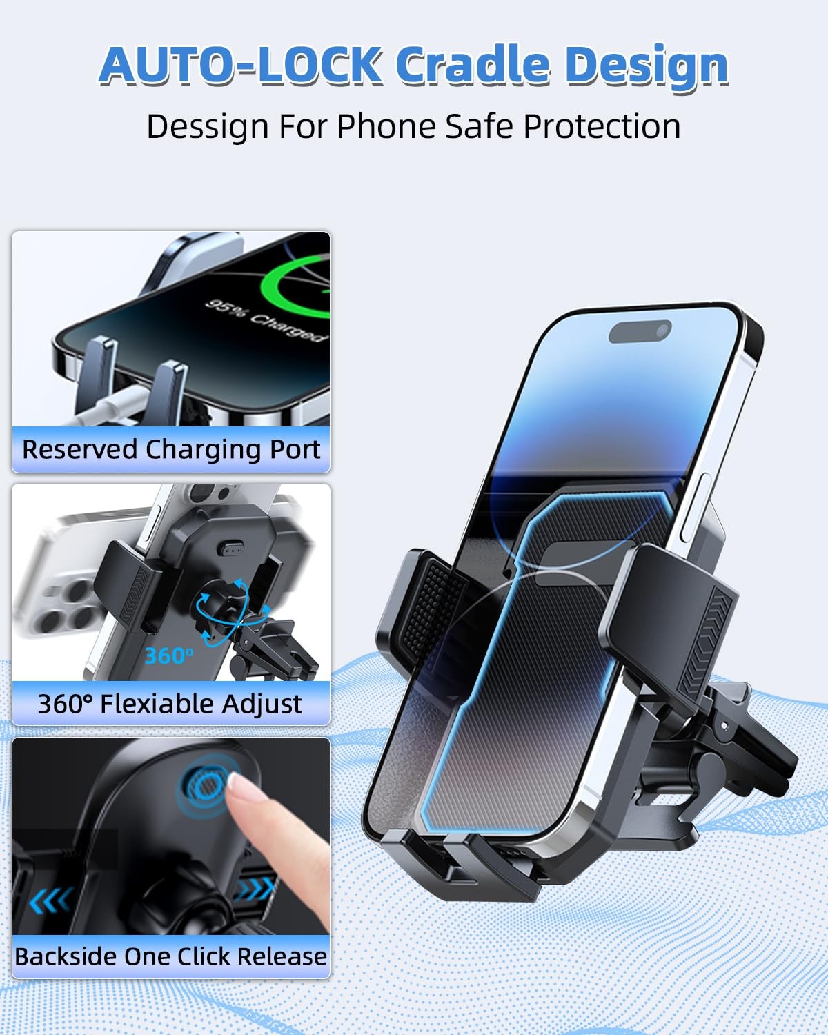 Pzk Car Phone Mount For 2020 2021-2024 2025 Toyota Highlander L/Le/Hybrid