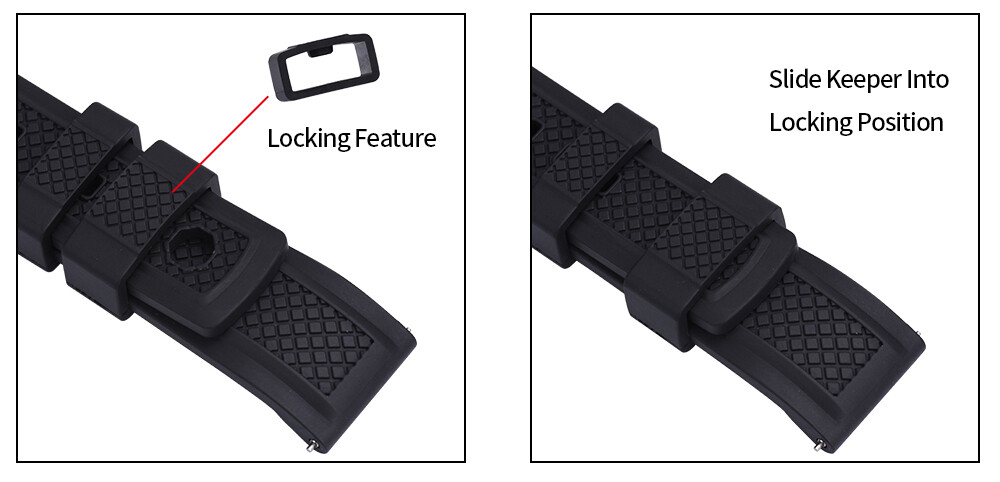 FKM Rubber Summit Style Strap – Quick Release Spring Bars & Locking Keeper