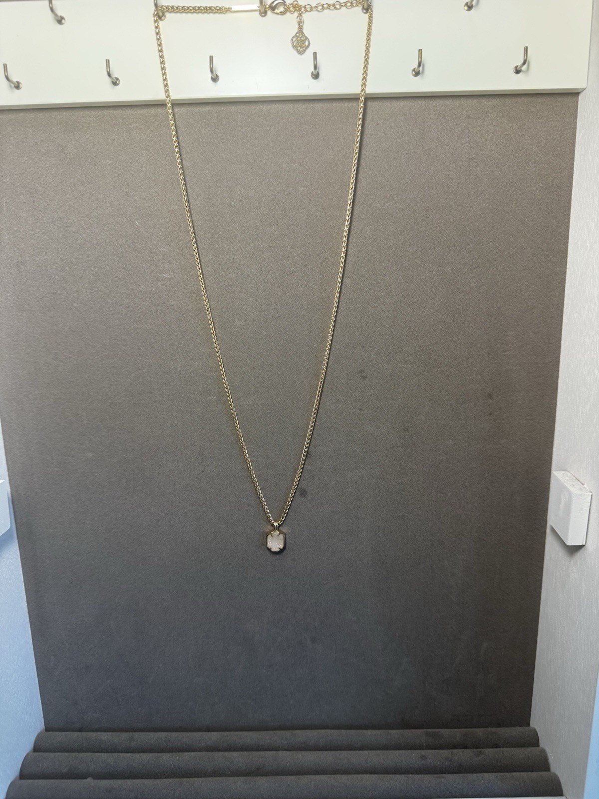 Kendra Scott Rose Gold Plated Octagon Ivory Stone Necklace & Earrings Set