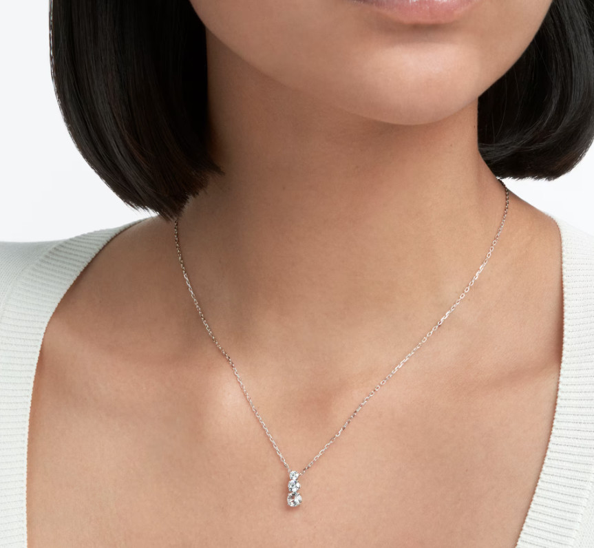 Swarovski Stilla Attract pendant Round cut White, Rhodium plated 5414970 DISPLAY