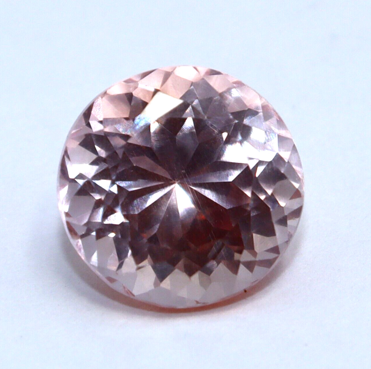 Natural Morganite Certified 10.40 Ct Round Cut Loose Peach Faceted Gemstone