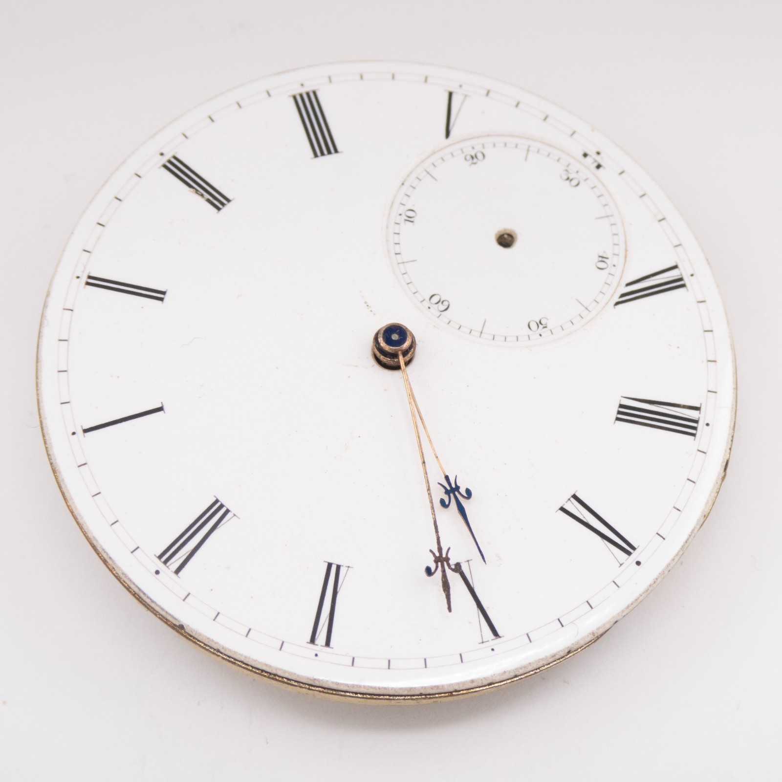 High-Grade Swiss 45.3 x 10.9 mm Antique Pocket Watch Movement, Ticks a Bit