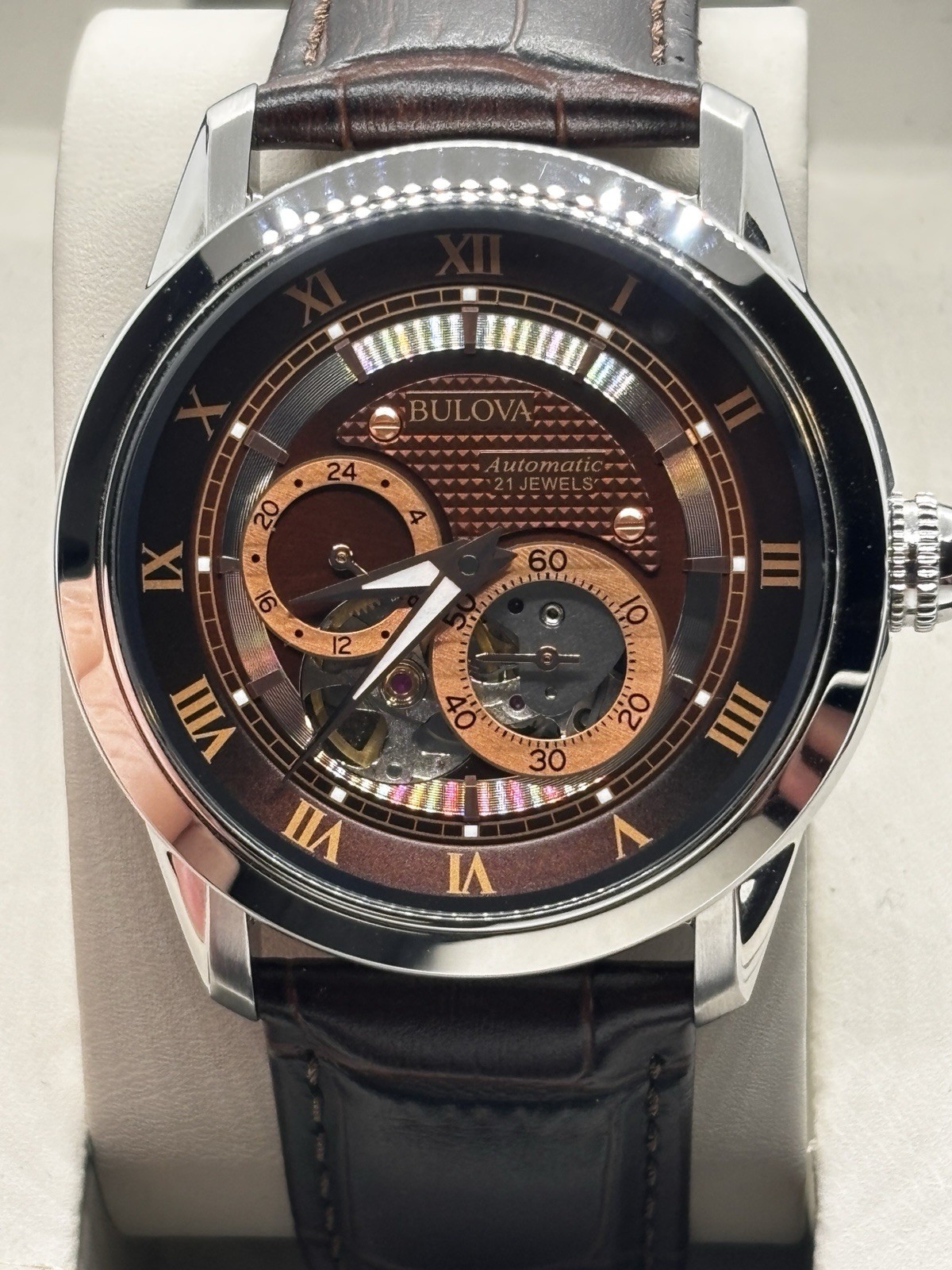 NOS Bulova Sutton BVA Automatic Open Heart 96A120 Men’s Watch w/ Box – Unworn