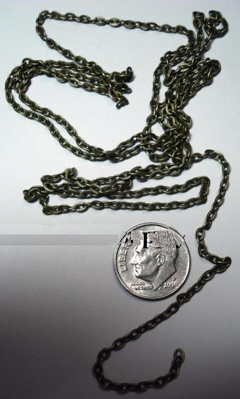 3 foot Bronze plated 3 x 2mm flat cable link chain 12 links per inch pch019