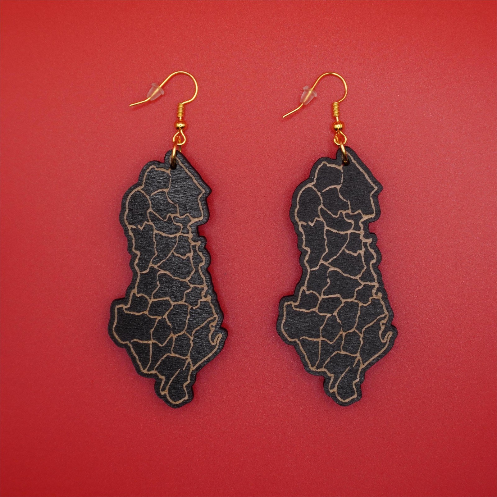 Albania Earrings Handmade Wood Jewelry Gift Albanian