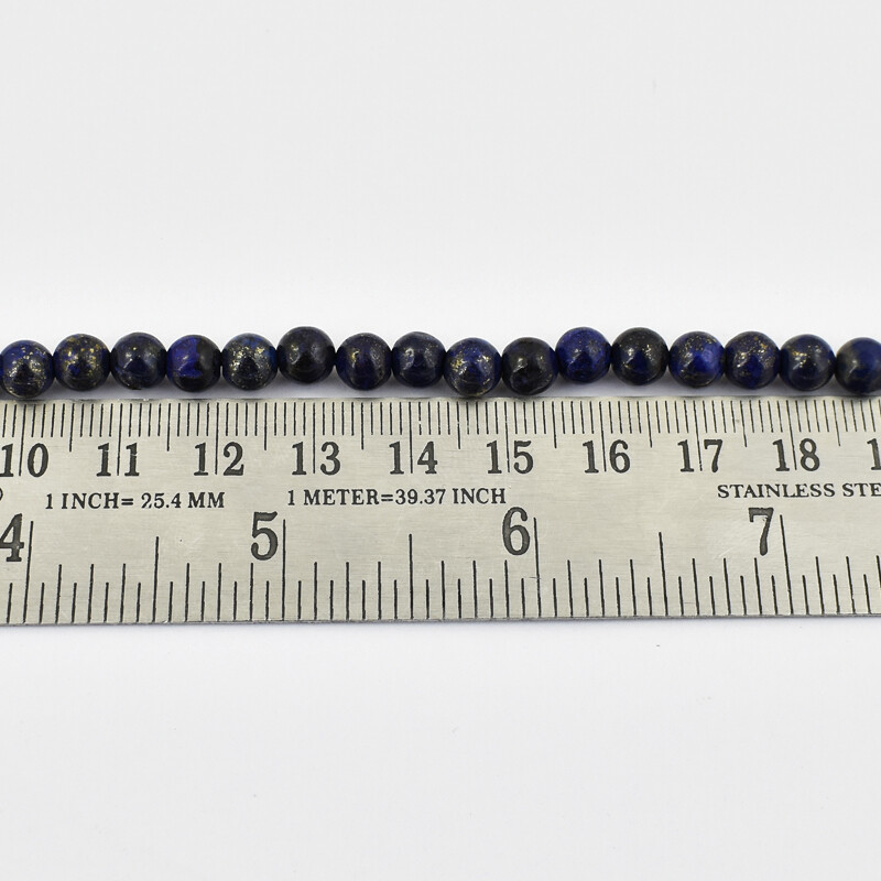 100.00 Cts / 12 Inches Natural Lapis Lazuli Round Shape Beads Strand NE-14E252