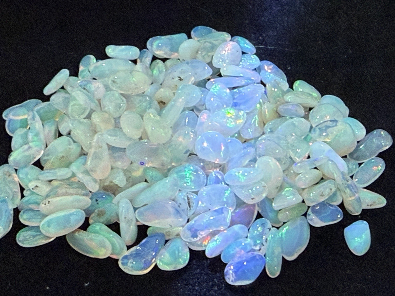 50 Carat Lot Natural Ethiopian Welo Opal Chips – Vibrant Multicolor Fire Play –