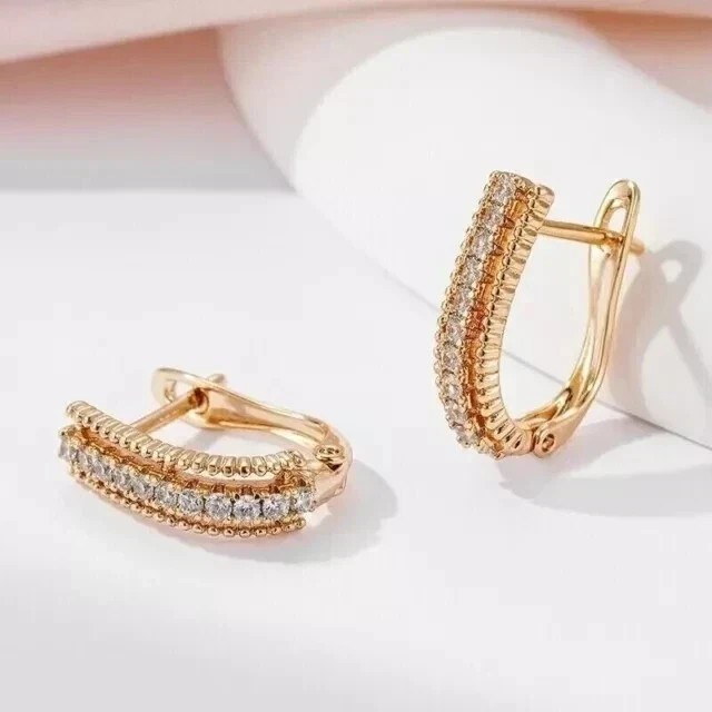 Engagement Women Hoop Earrings Round Cut Simulated Diamond 925 Starling Silver
