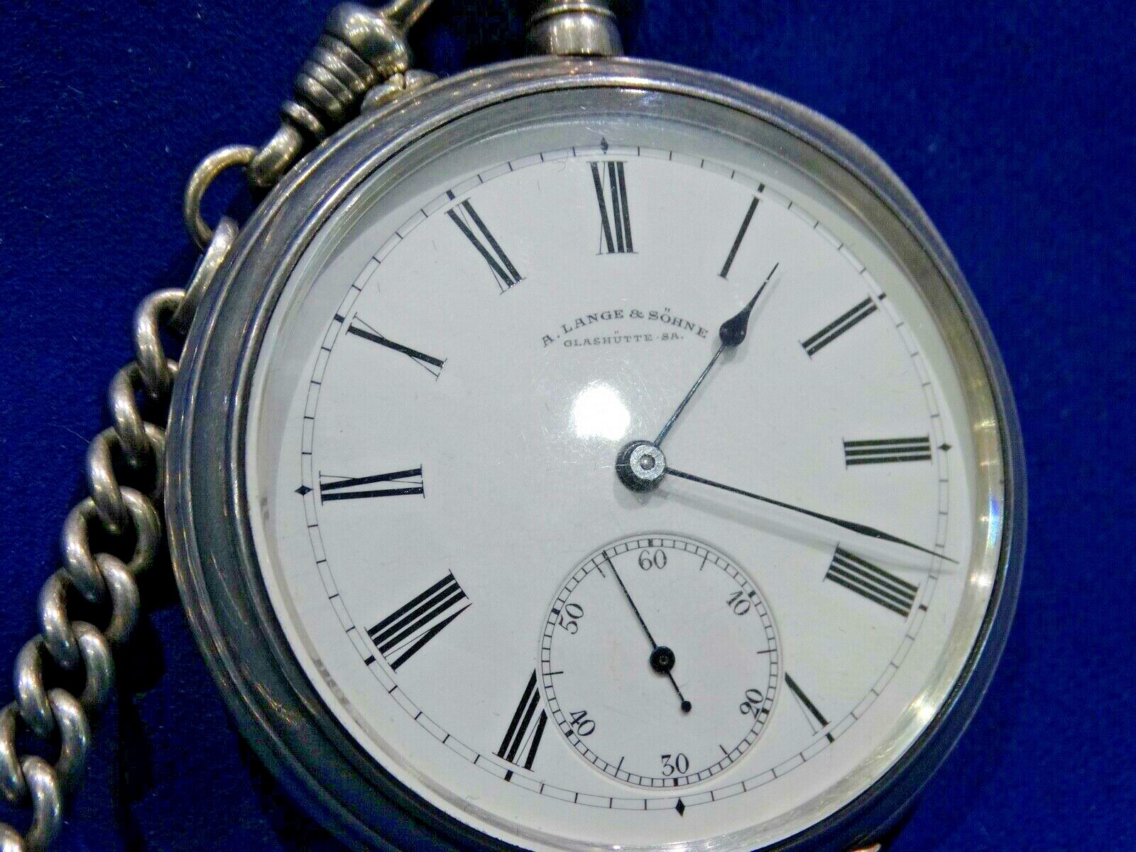 1910 A. LANGE & SOHNE GLASHUTTE POCKET SILVER & GOLD POCKET WATCH