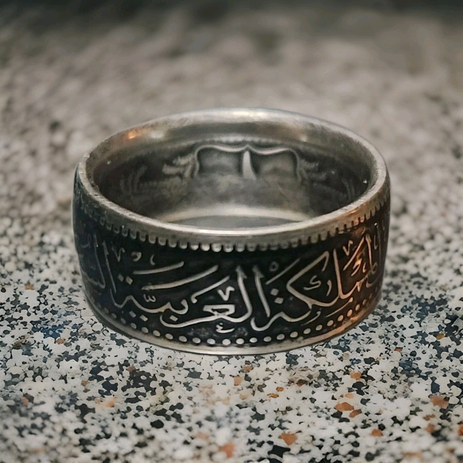 Saudi Arabia Silver Coin Ring – 1 riyal coin ring – Silver Coin Ring Type 2