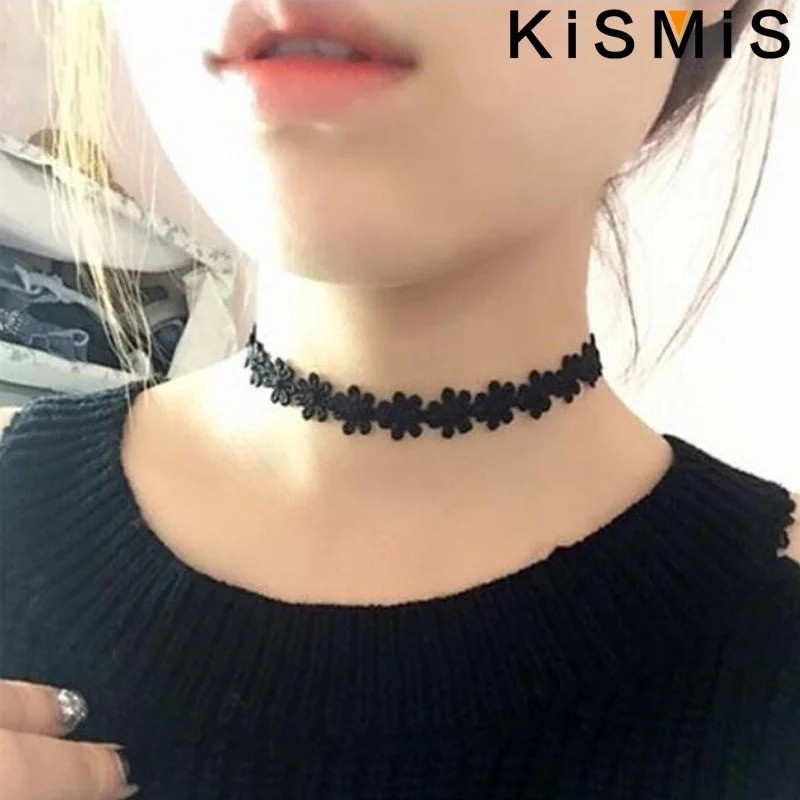 6pc Choker Necklace Set Black Velvet Classic Women Chain Collar Lace Stretchy US