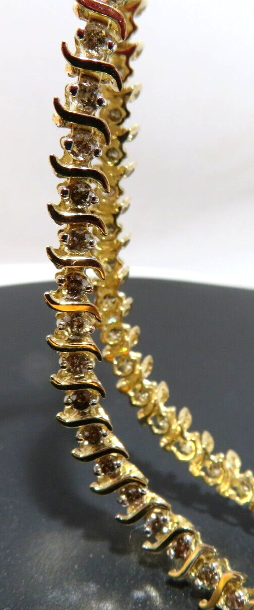 10K LADIES DIAMOND TENNIS BRACELET 1.00 tcw 7″ LONG 4.49 MM WIDE 6.42g(6132597-9