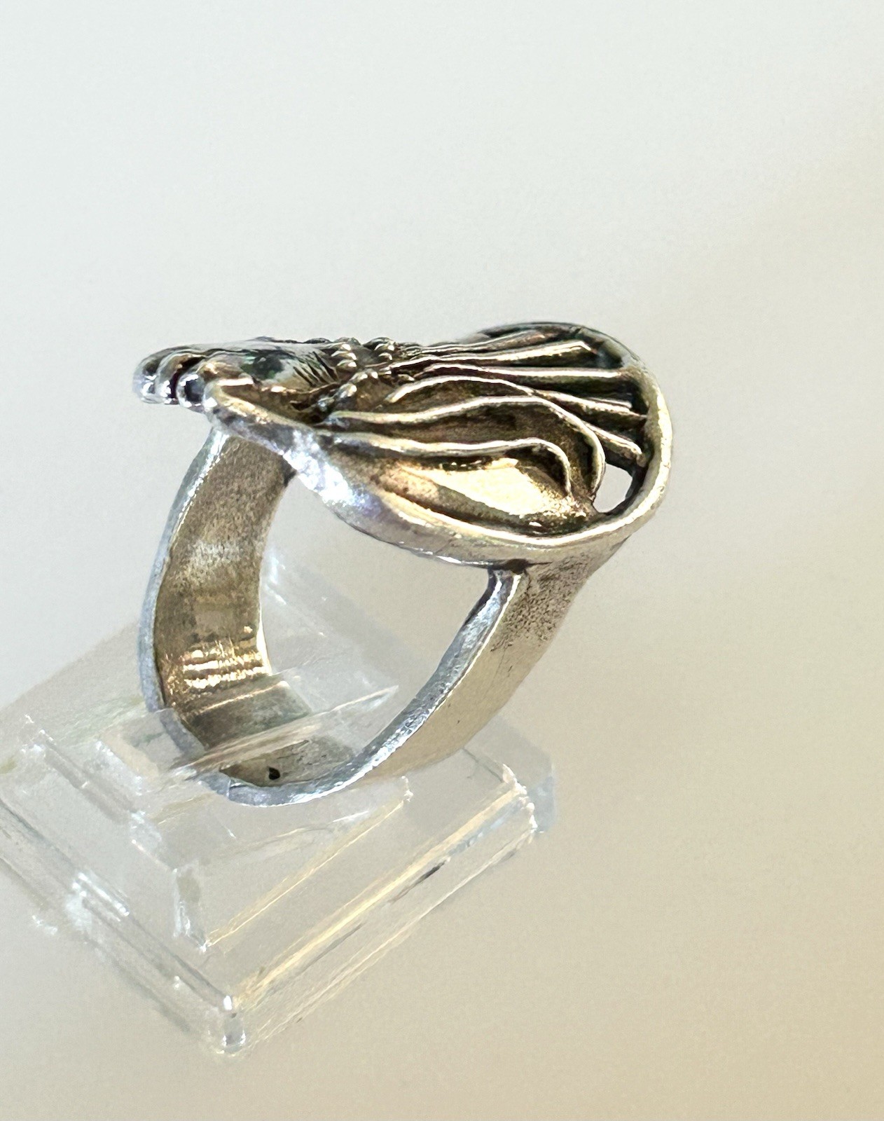 JANE VOORHEES Artist Sterling Silver Face Design Ring Size 6.5