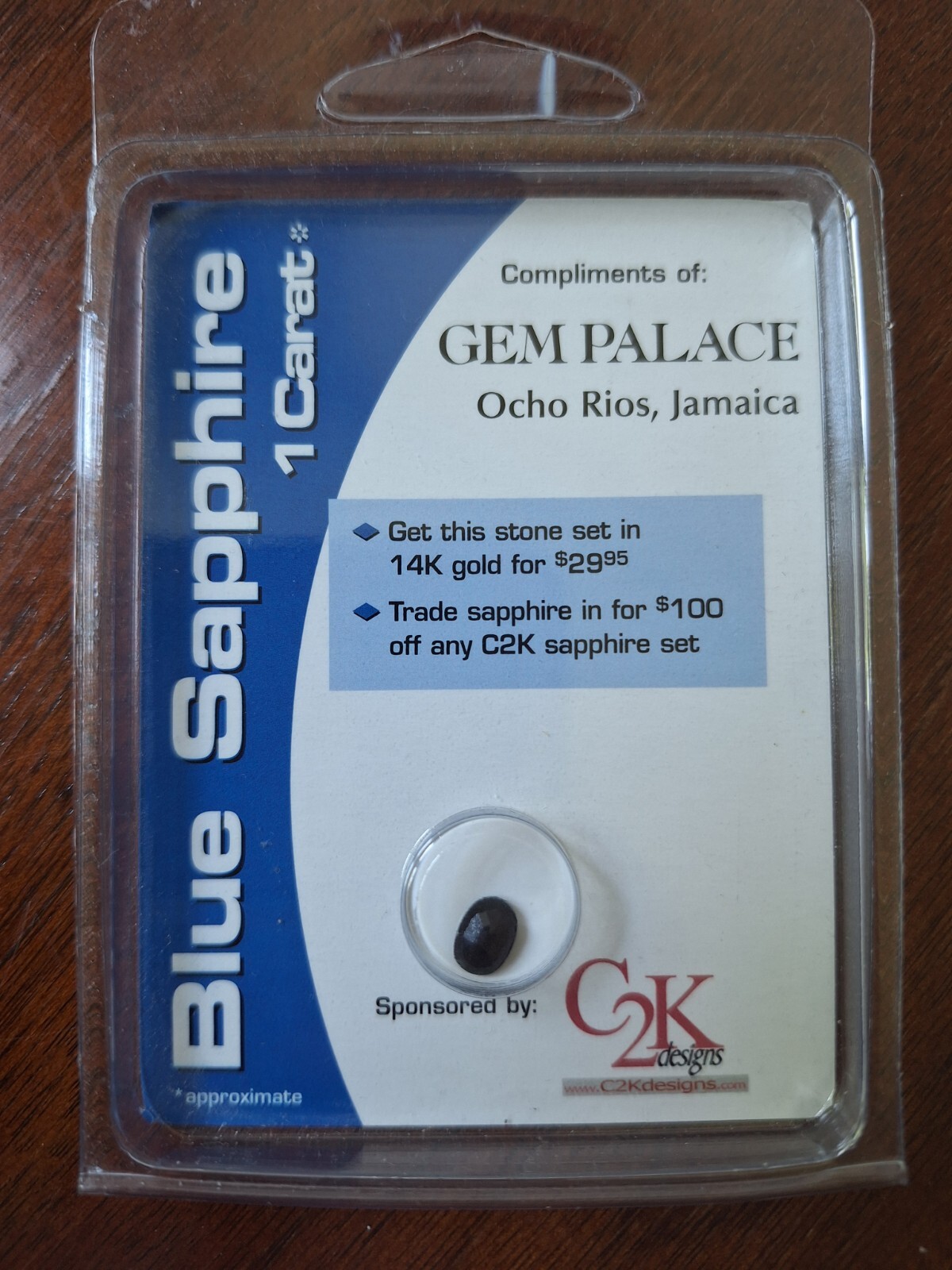 BLUE SAPPHIRE STONE FACETED OVAL 7X5mm APPROX 1 CARAT APPRAISED $100 C2K DESIGN