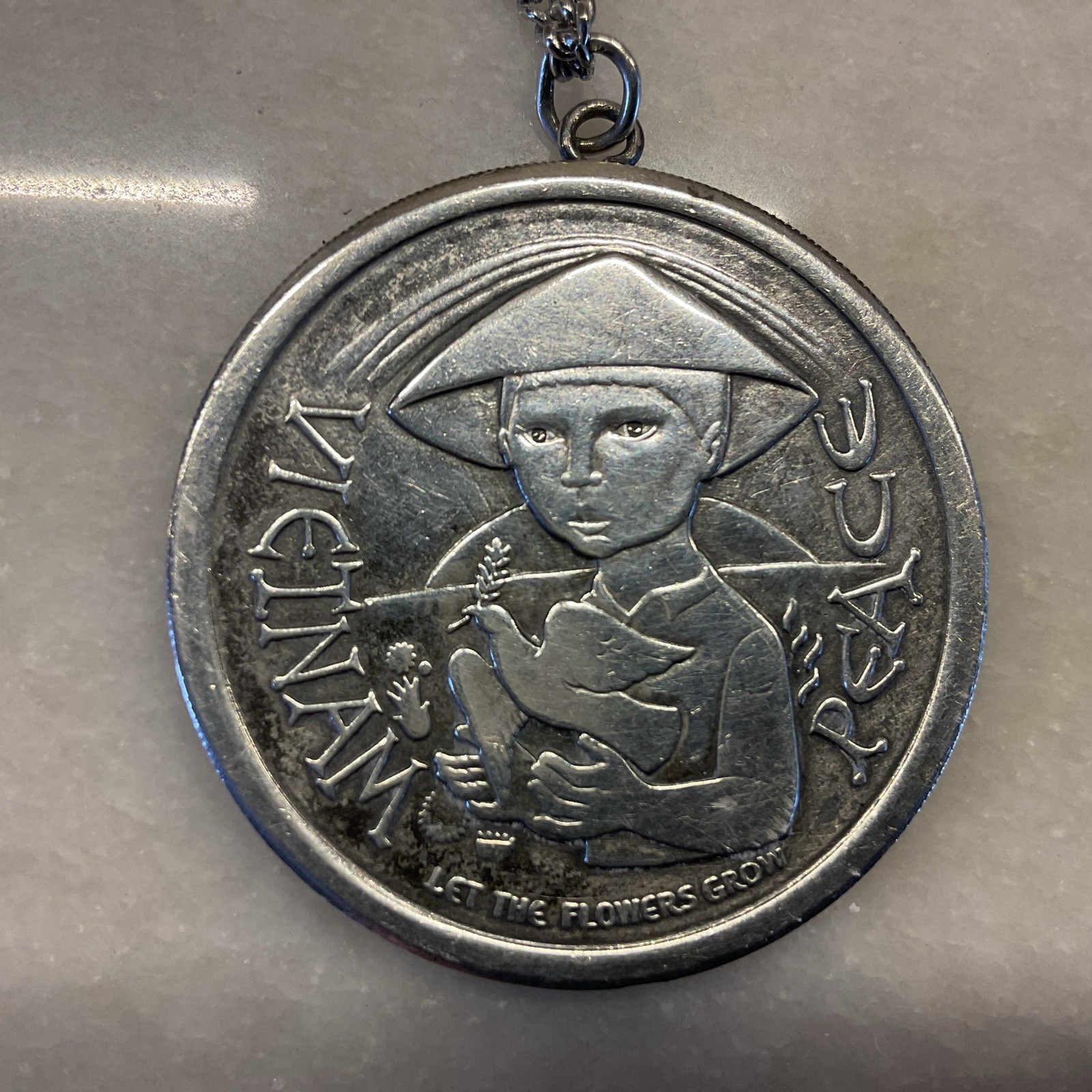 Irving Amen Vietnam Peace Medal Let The Flowers Grow