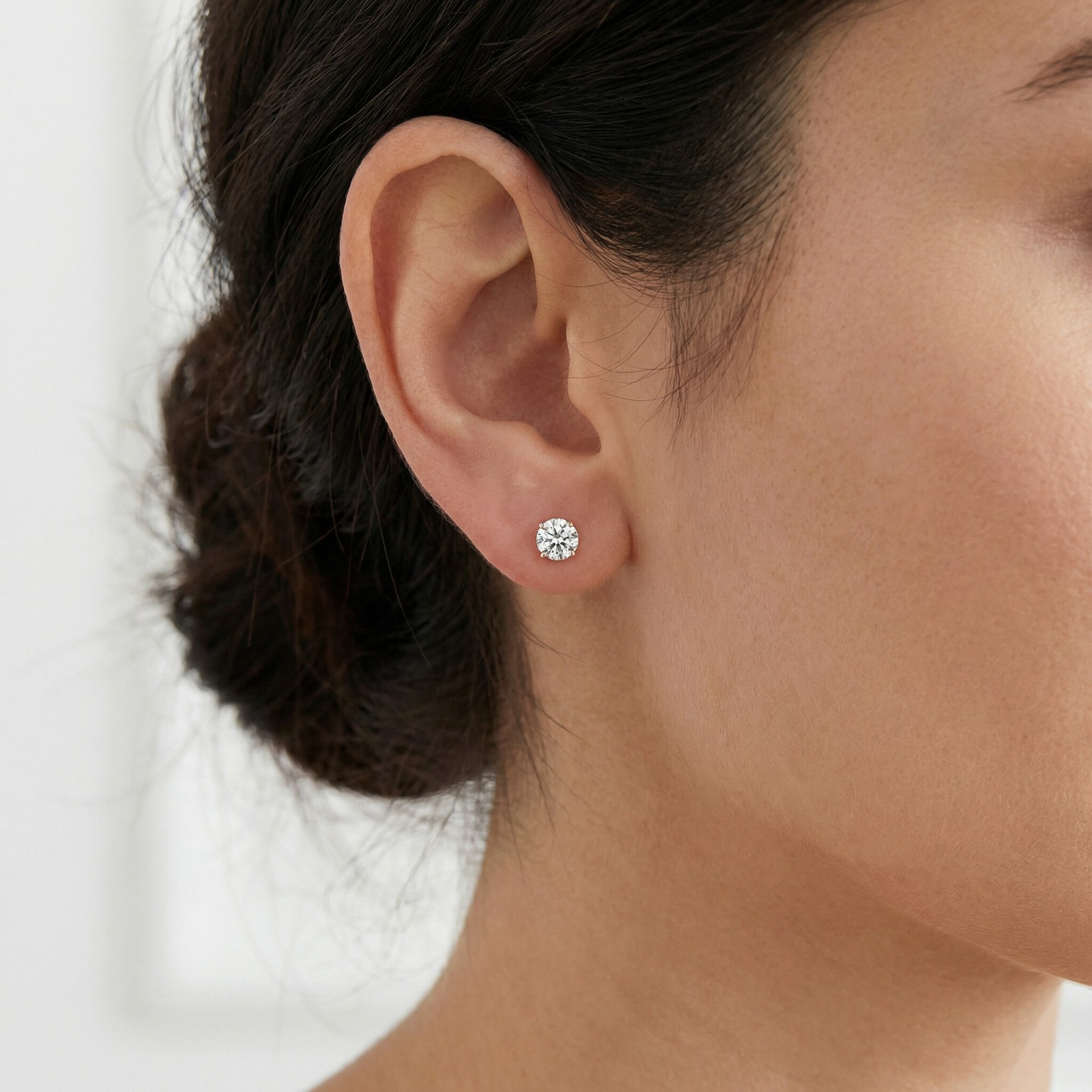 1 1/2ct Lab Grown Diamond Studs 14k Yellow Gold Earrings
