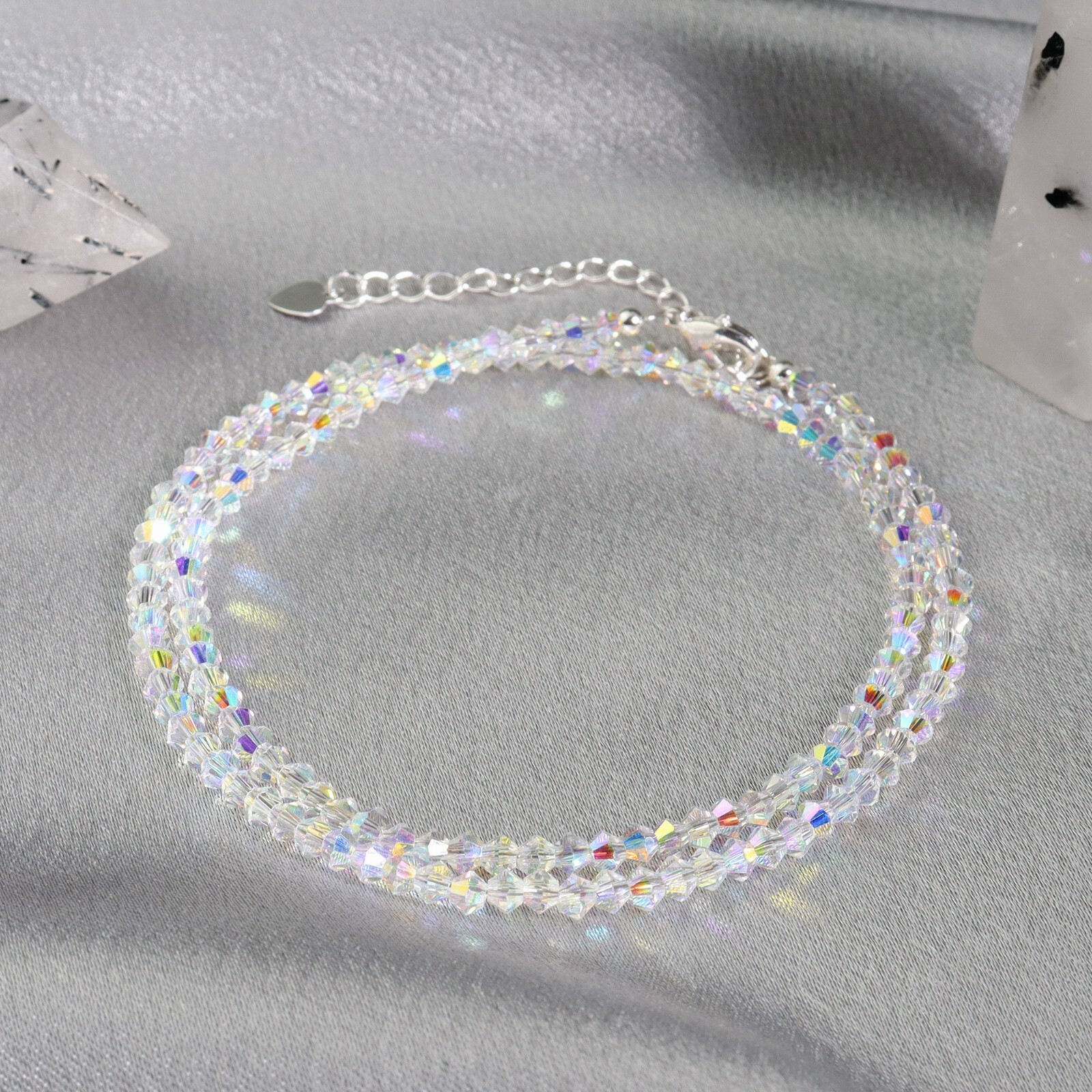 Natural Crystal Angel Aura Ultra Sparkly Stunning Healing Women Choker Necklace
