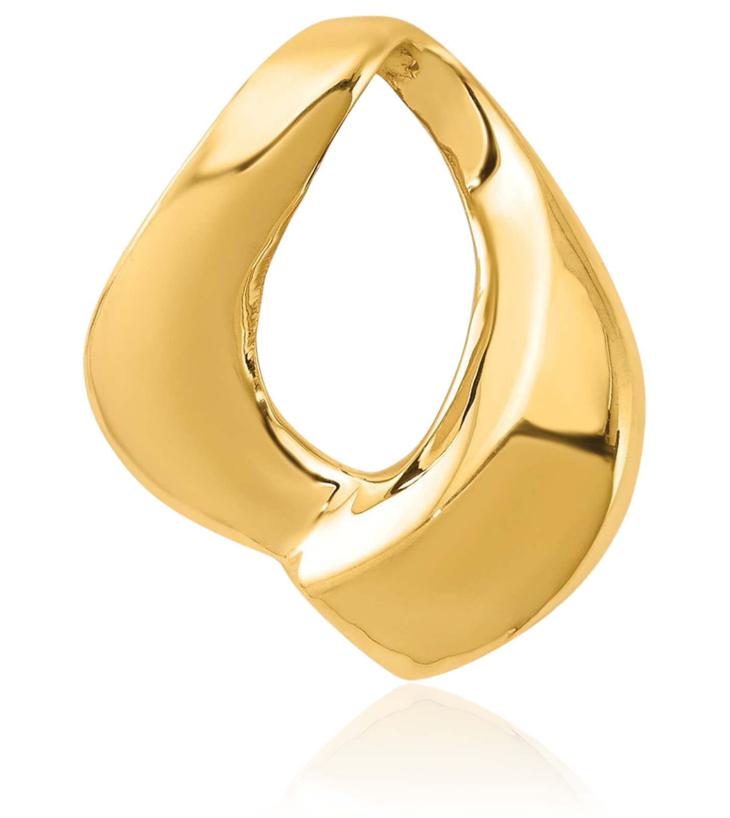 14K Solid Yellow Gold Small Slide Pendant Necklace 18mm 3/4 inch Polished,