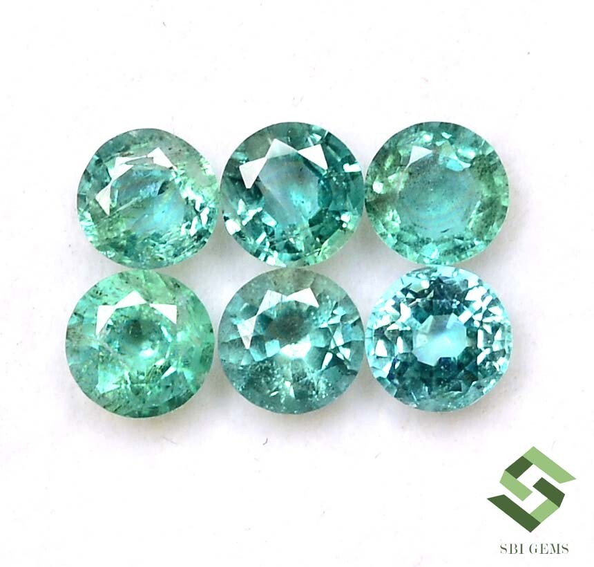 2.88 CTS Natural Emerald Round Cut 5 mm Lot 06 Pcs Lustrous Loose Gemstones