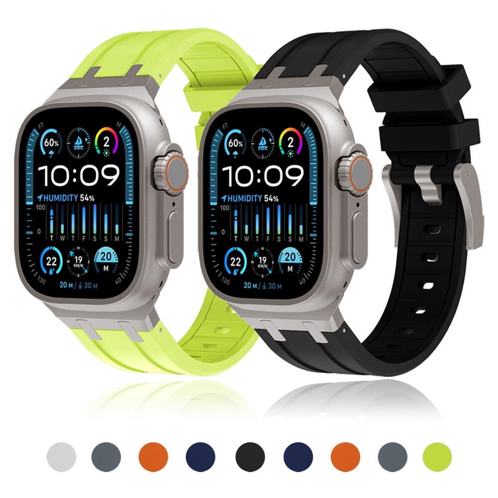 Silicone Liquid Sport Band for Apple Watch 9 8 7 6 5 4 SE 42/44/45/49mm Ultra 2