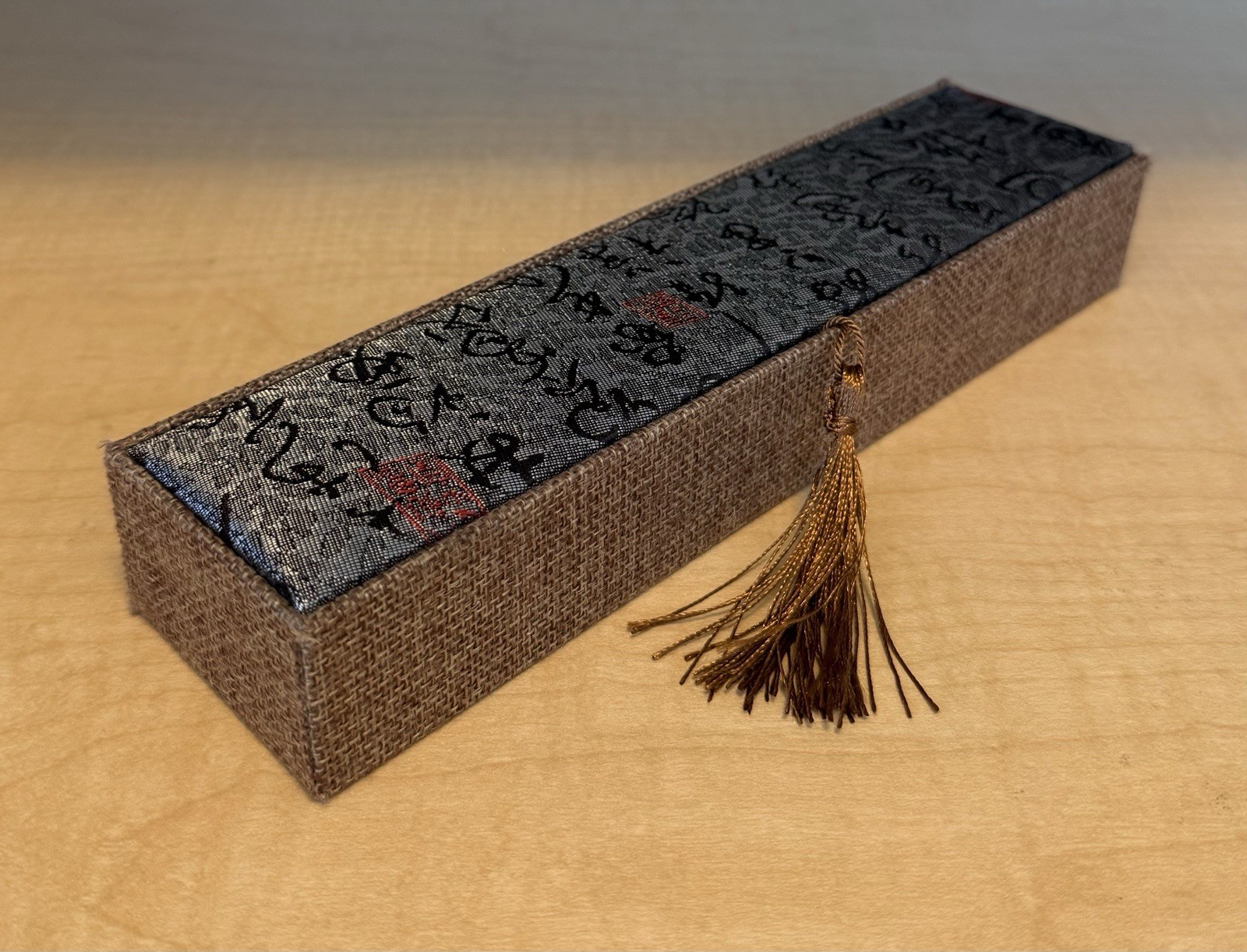Tassel Pendant Jewelry Gift Chinese Style Silk And Linen Display Box