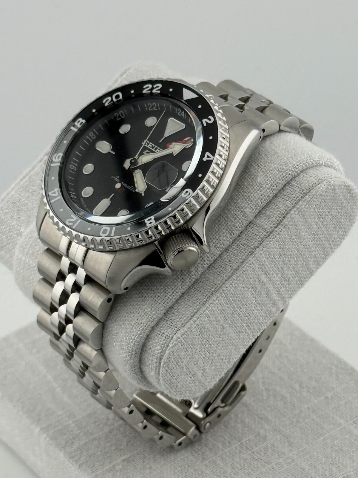 Seiko 5 Sports 42.5mm Black Dial Stainless Steel Watch SSK001