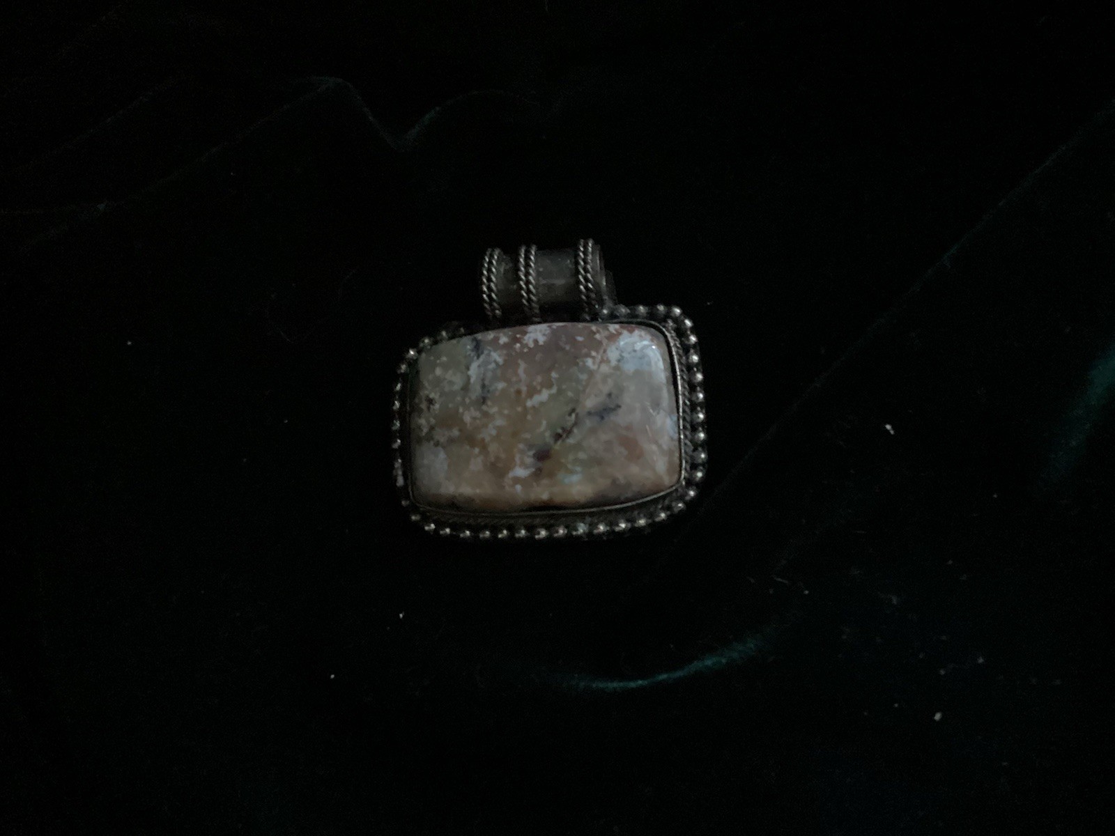 Genuine Stone Pendant, Tan Brown White Rust Black Gray ￼