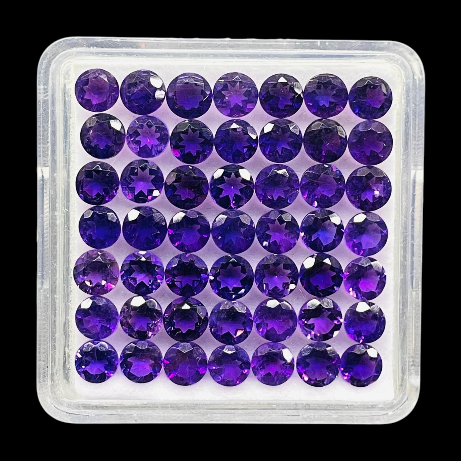 25 Pcs Natural Amethyst 5mm Round Cut Rich Purple Loose Untreated Gemstones Lot