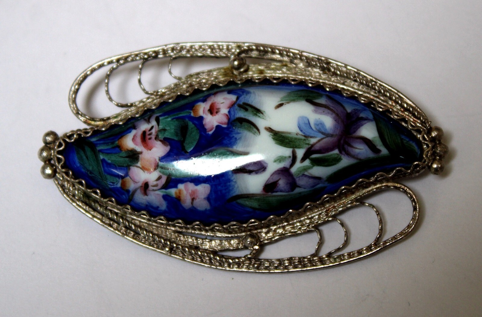 Vintage 1980 Russian Hand Painted Enamel Finift Jewelry Brooches 5 Variation #60