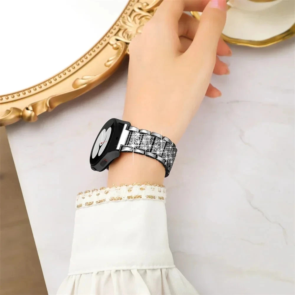 Diamond Bling Metal Band for Samsung Galaxy Watch 8 7 6 5 4 FE 3 41mm Active 1 2