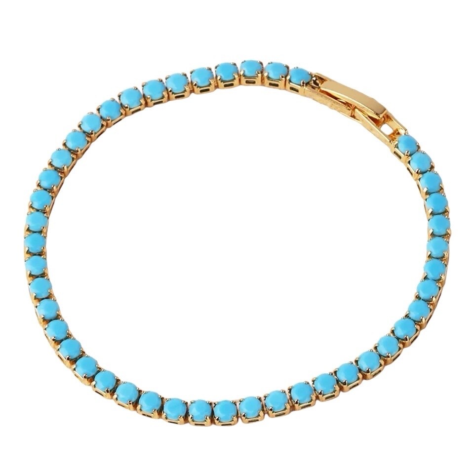 ZARD Turquoise Tennis Bracelet in Gold