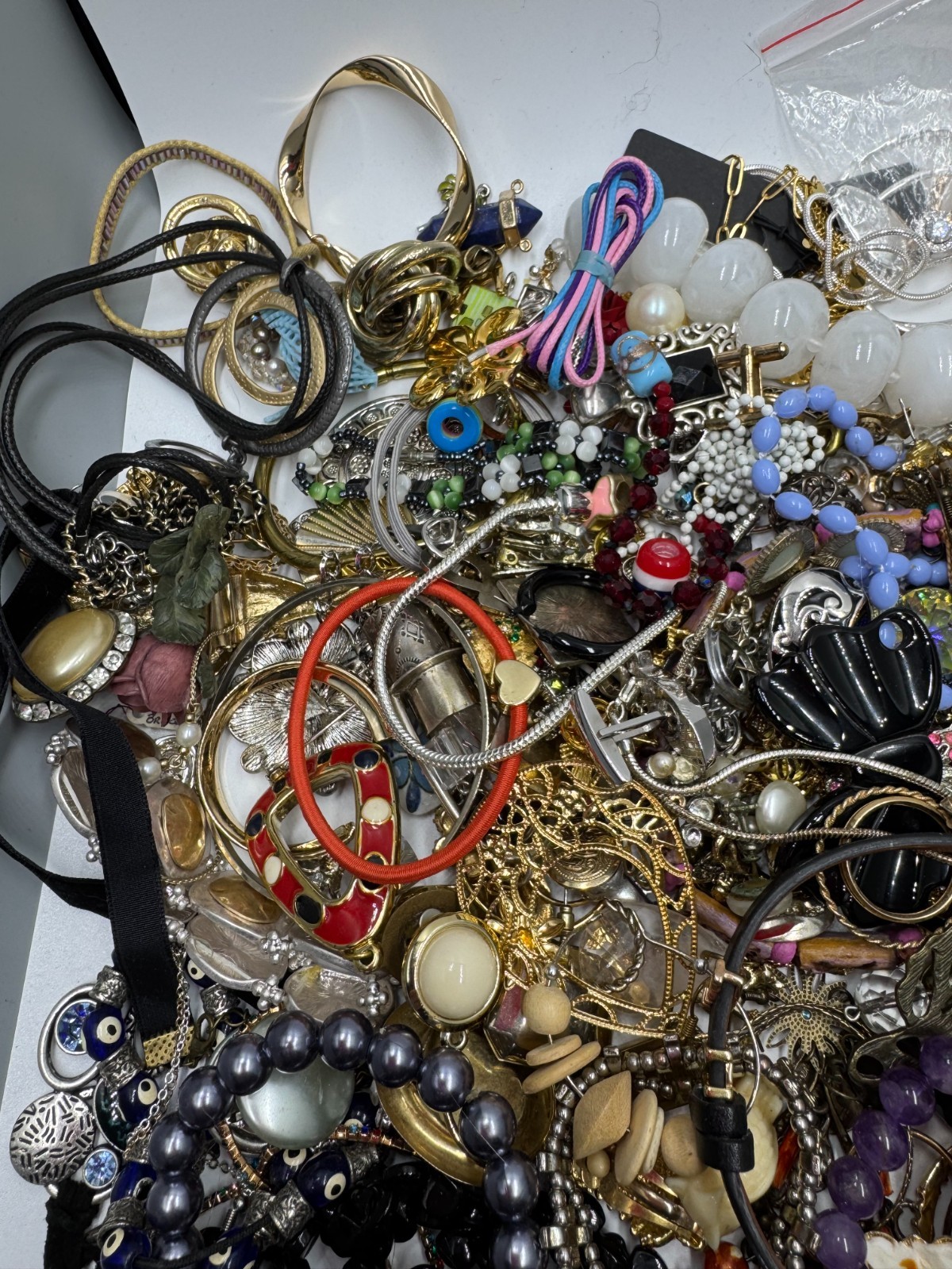 10 lb Gold Tone Costume Jewelry Lot Craft Harvest Repair Repurpose Vintage 2 Now