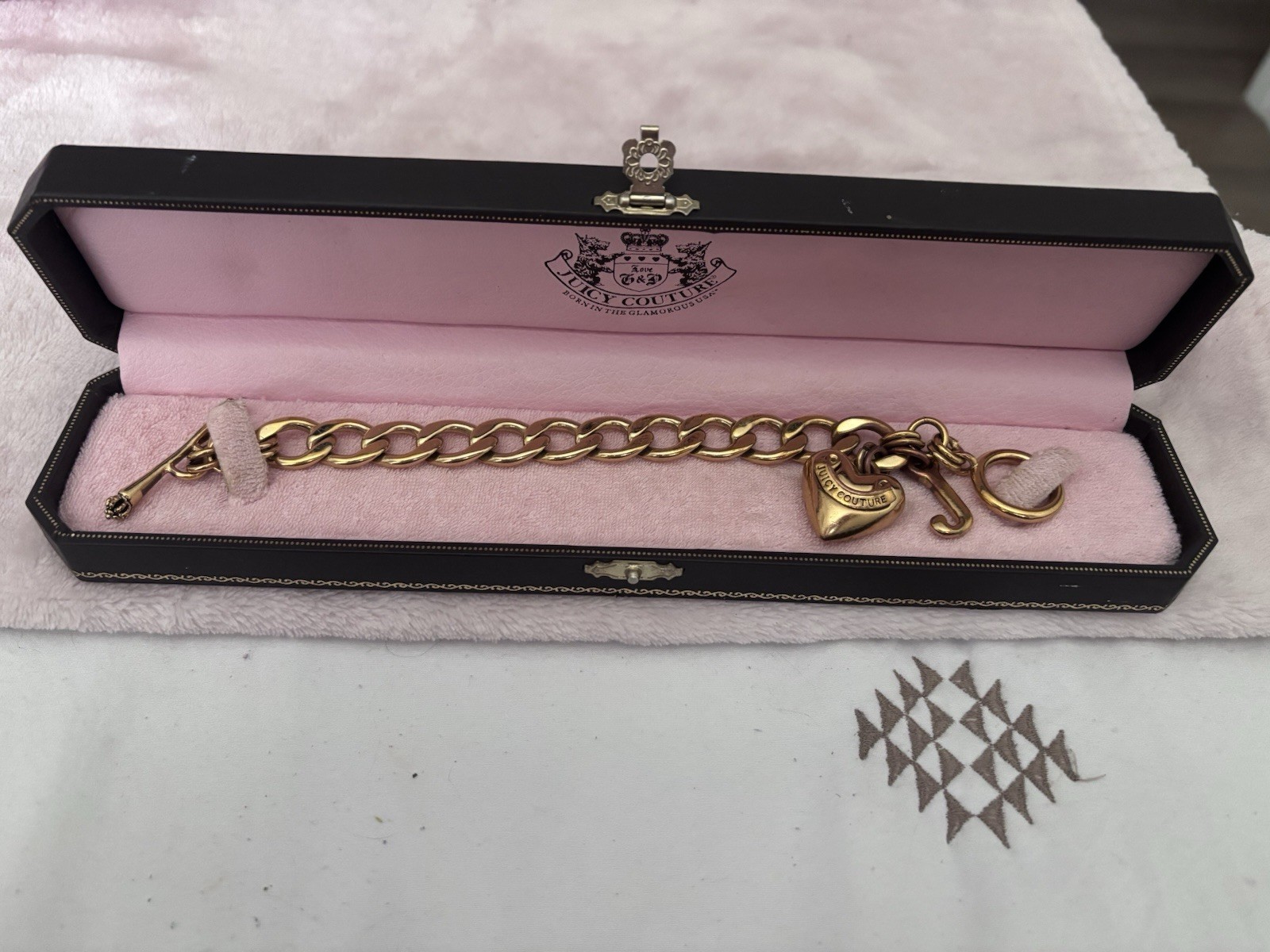Juicy Couture Starter Charm Bracelet – Puffy Heart Gold toned – with box