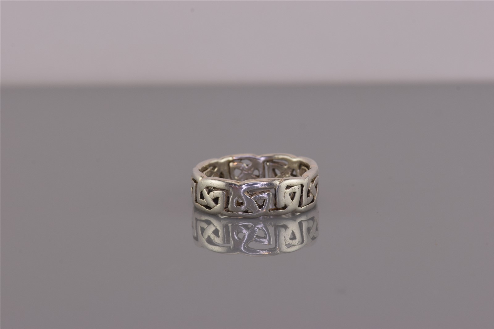Peter Stone Sterling 6mm Silver Celtic Openwork Band Ring 925 Sz: 6