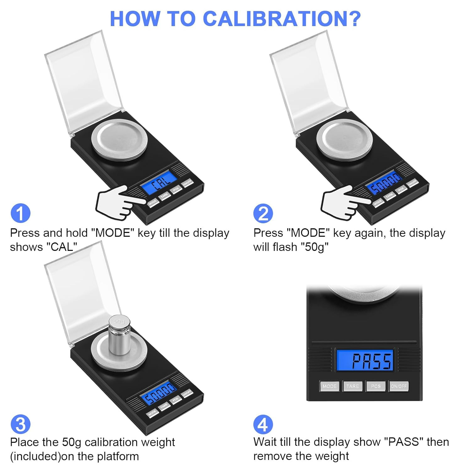 Milligram Scale 50G/0.001G, Portable Jewelry Scale .001 Gram Accuracy