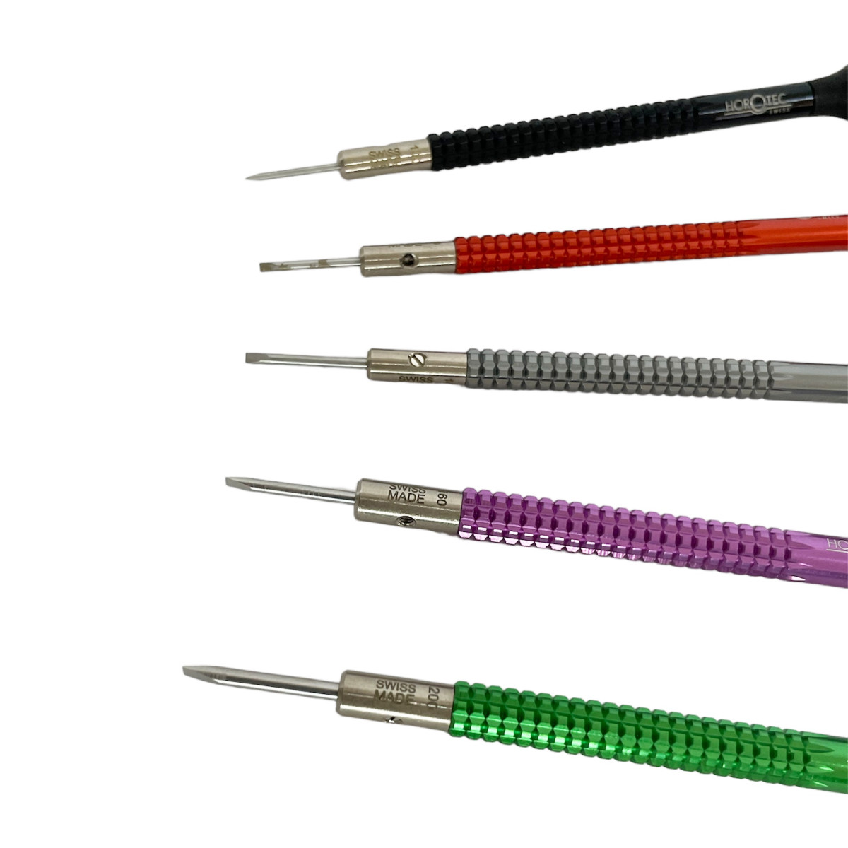 Horotec MSA 01.020-B set of 5 screwdrivers with ball bearings 1.00 to 2.00 mm
