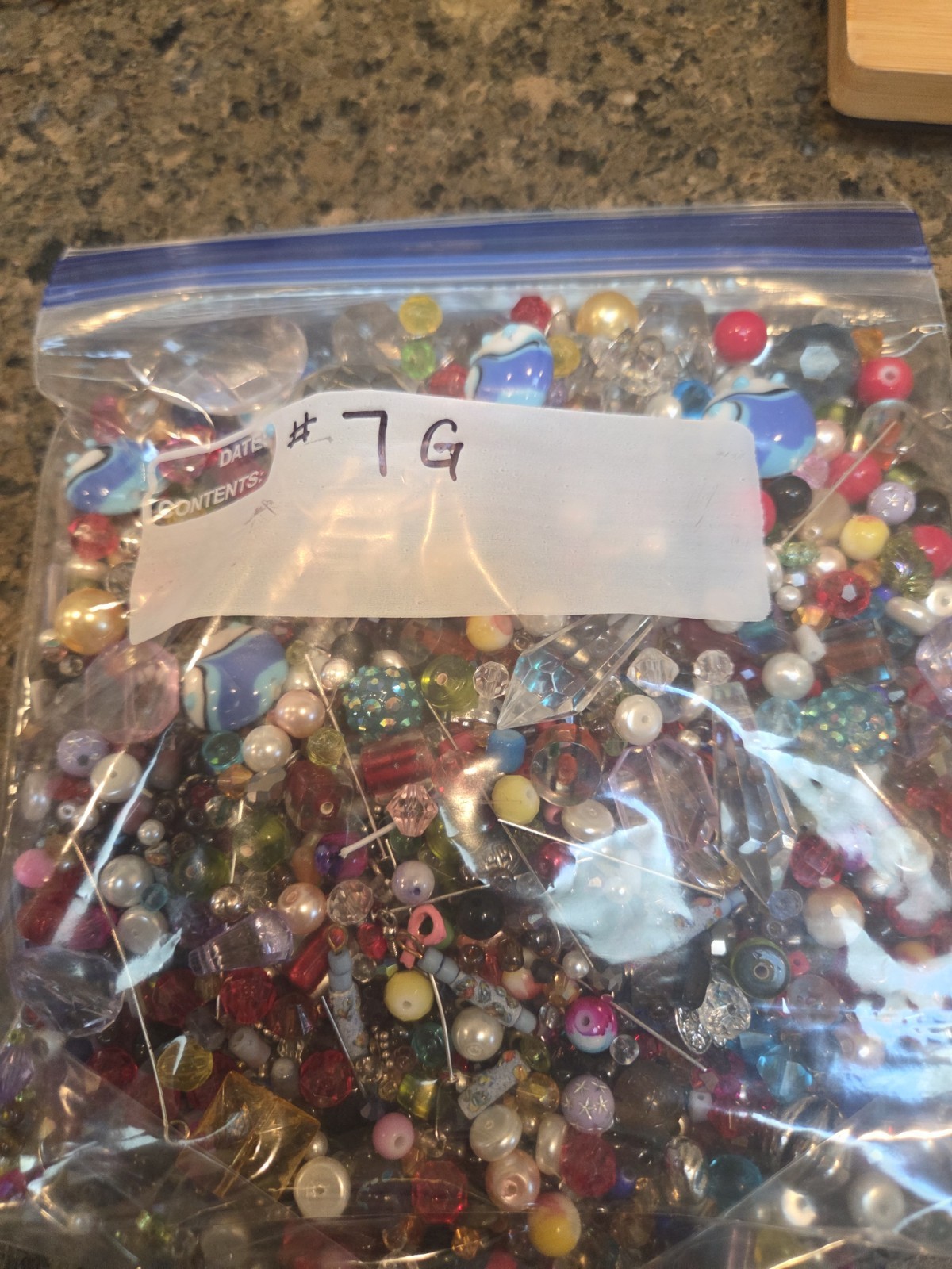 Assorted Multicolor Mixed Loose Beads Lot, Glass/Plastic/Metal, Faceted