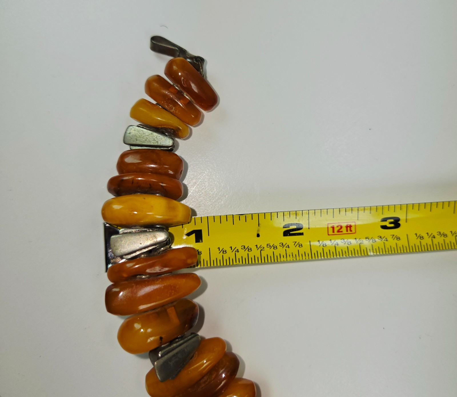 Butterscotch and Egg Yolk Amber and Sterling Silver Collar Necklace