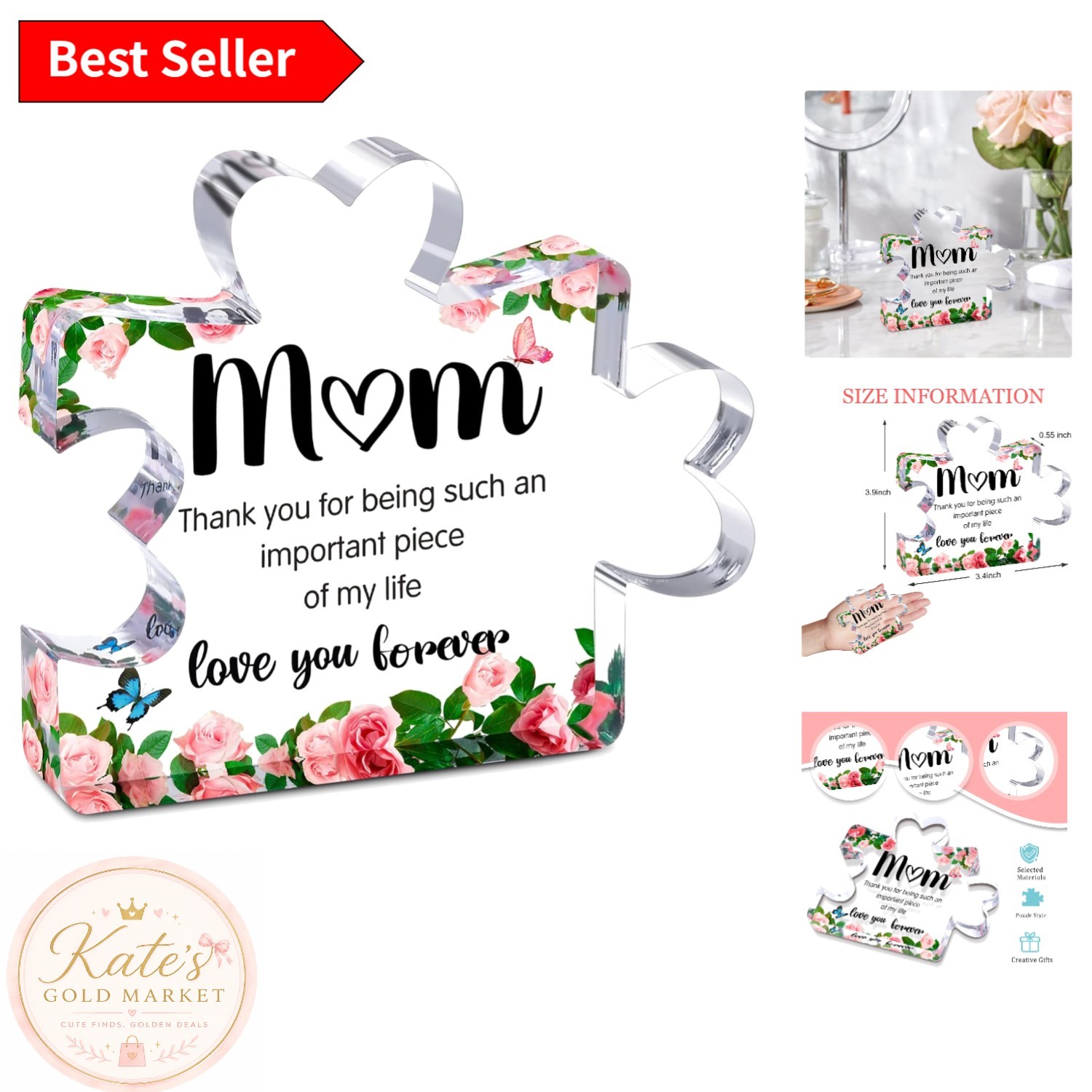 Stylish Tabletop Acrylic Puzzle Piece – Heartwarming Gift for Every Occasion