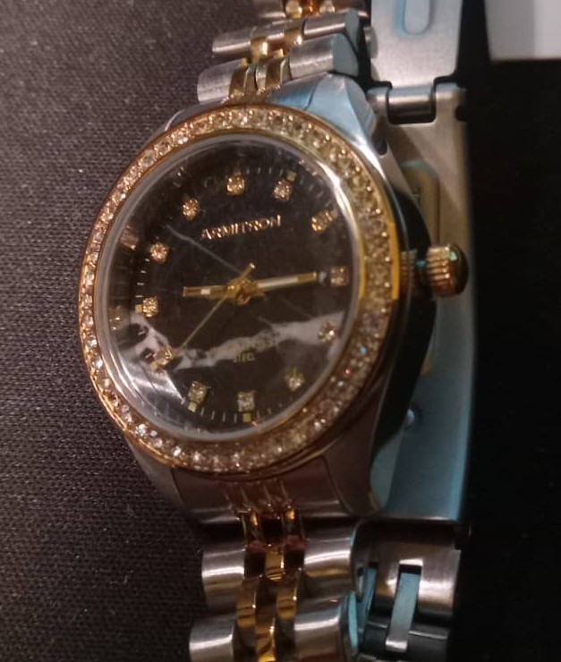 Lot of 2 Gruen Gold-Tone Quartz Watches Diamond-Style Bezel & Dial Women’s Dress