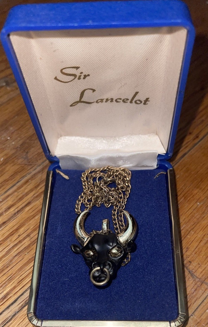Sir Lancelot Bull Head Necklace Pendant with nose ring