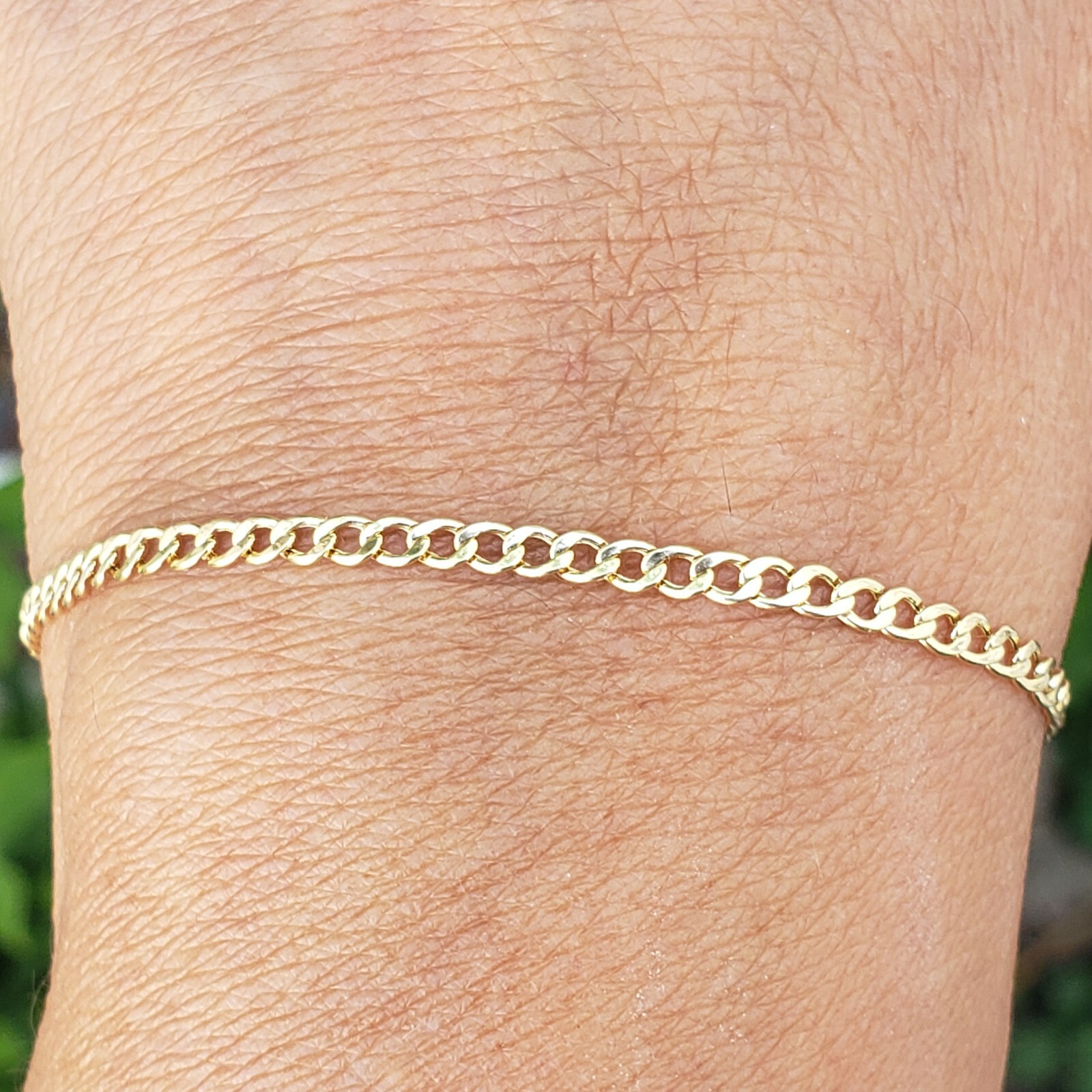 Real 10k yellow gold miami cuban anklet 10 inches long 2 mm